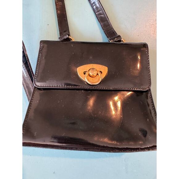 Vintage 1950's Bloomindales purse/bag, Black Patent Leather - Picture 4 of 9